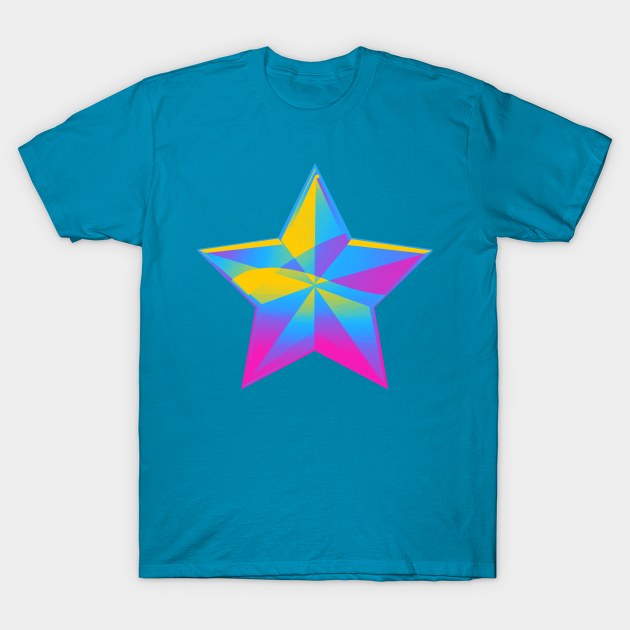 Pansexual Pride Faceted Star T-Shirt by VernenInk
